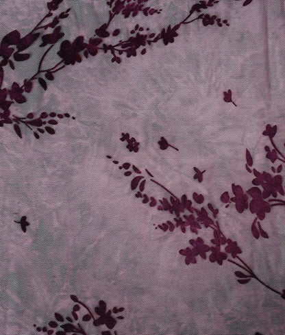 Stretch Net Velvet Floral Appliqué Embroidery Fabric