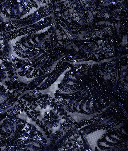 Net Heavy Embroidered Geometric Fabric