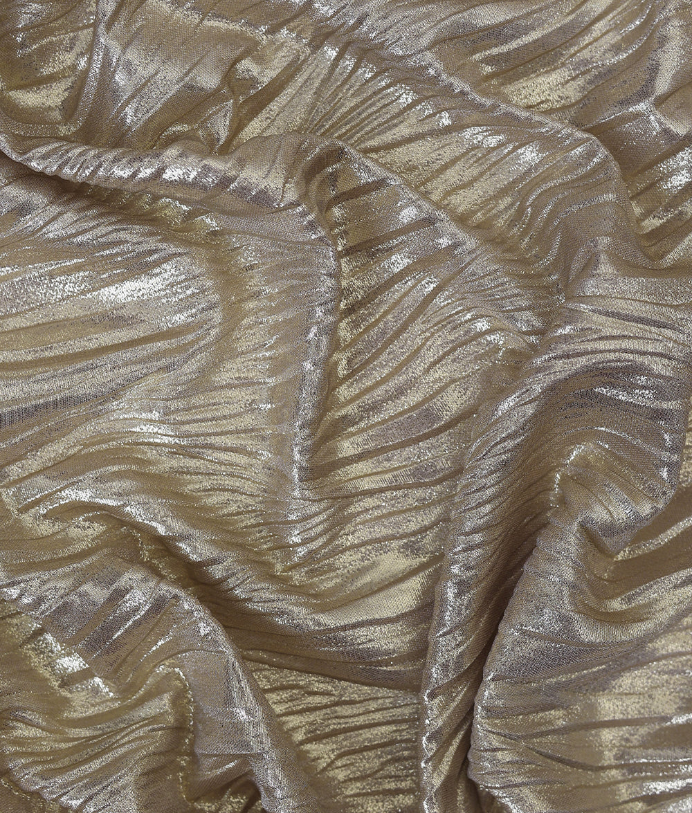 Poly Foil Crinkle Texture Fabric