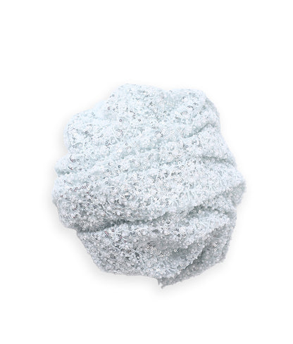 Net Thread-Web Interlinked Pearl Bead and Sequin Embroidery Fabric