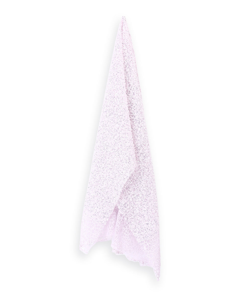 Net Thread-Web Interlinked Pearl Bead and Sequin Embroidery Fabric