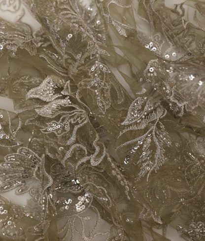 Krissa Sequins and Beads Embroidery Fabric