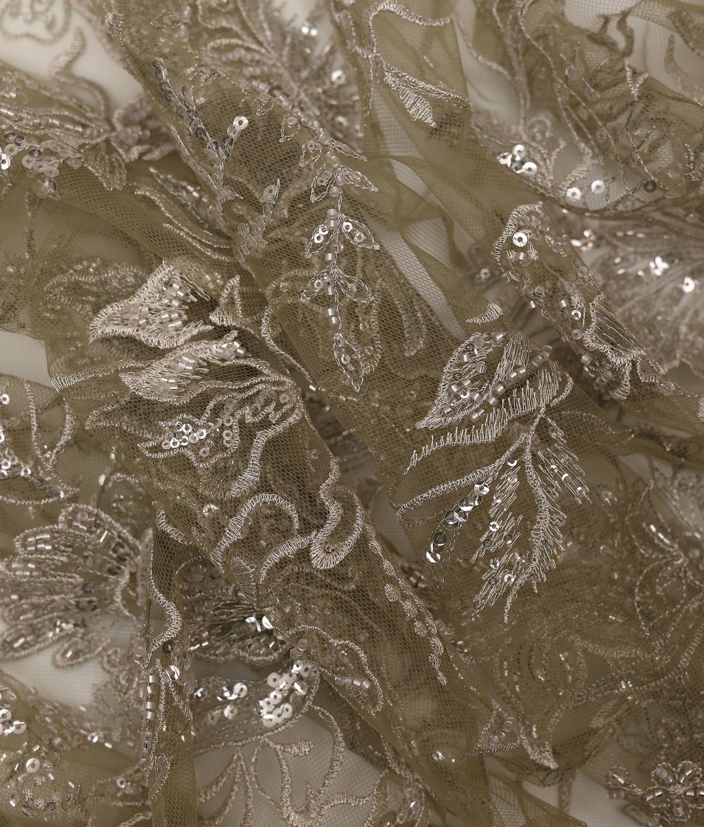 Krissa Sequins and Beads Embroidery Fabric (N-21DY10097)