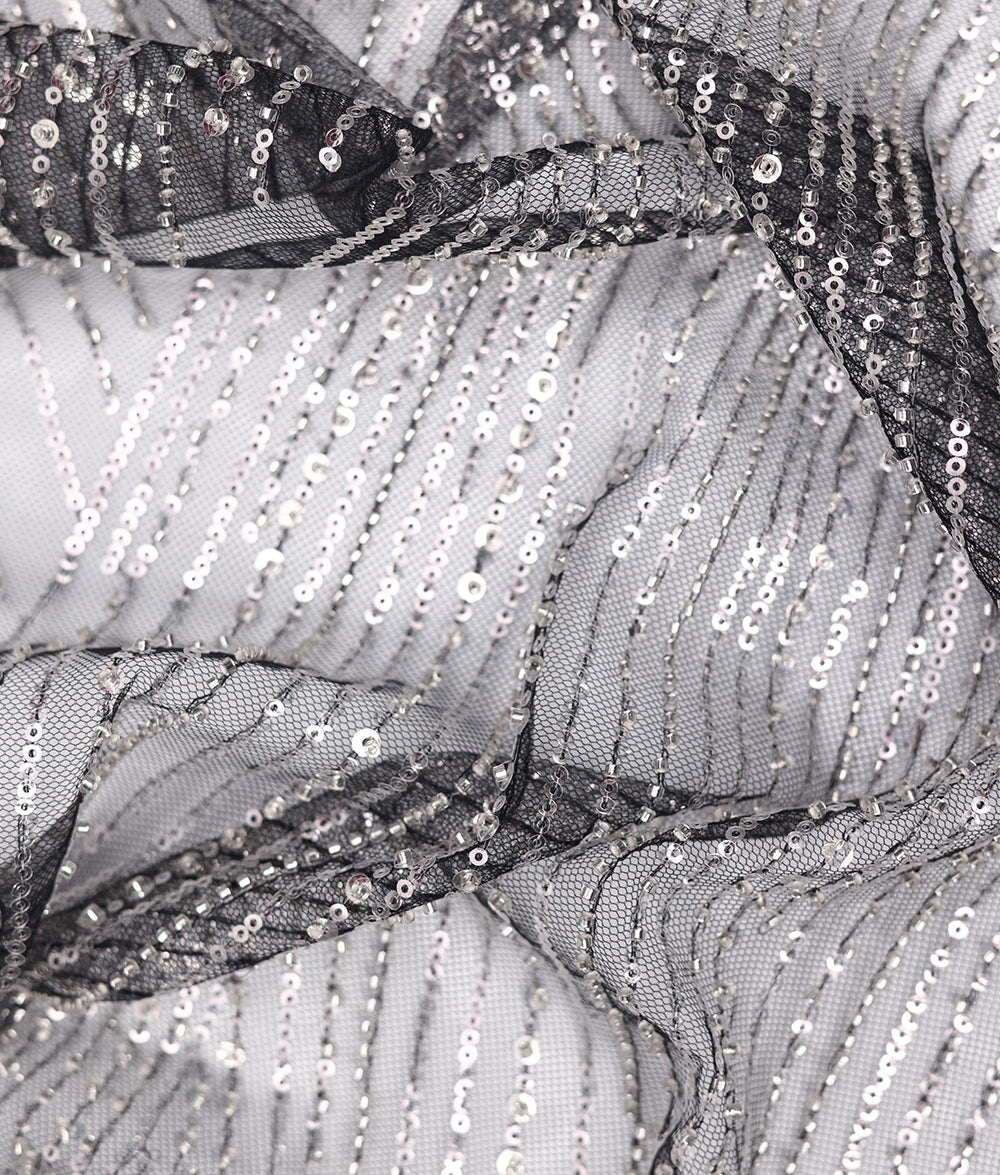 Triana Sequins Thread Embroidery Fabric