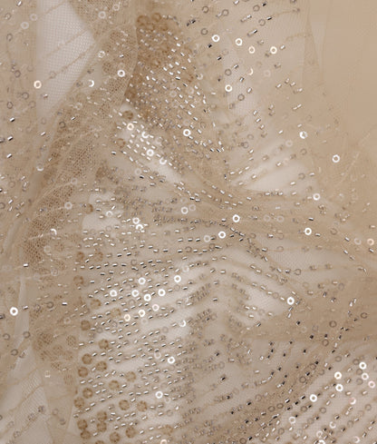 Mikelle Sequins and Beads Threads Embroidery Fabric (N-23DY09160)