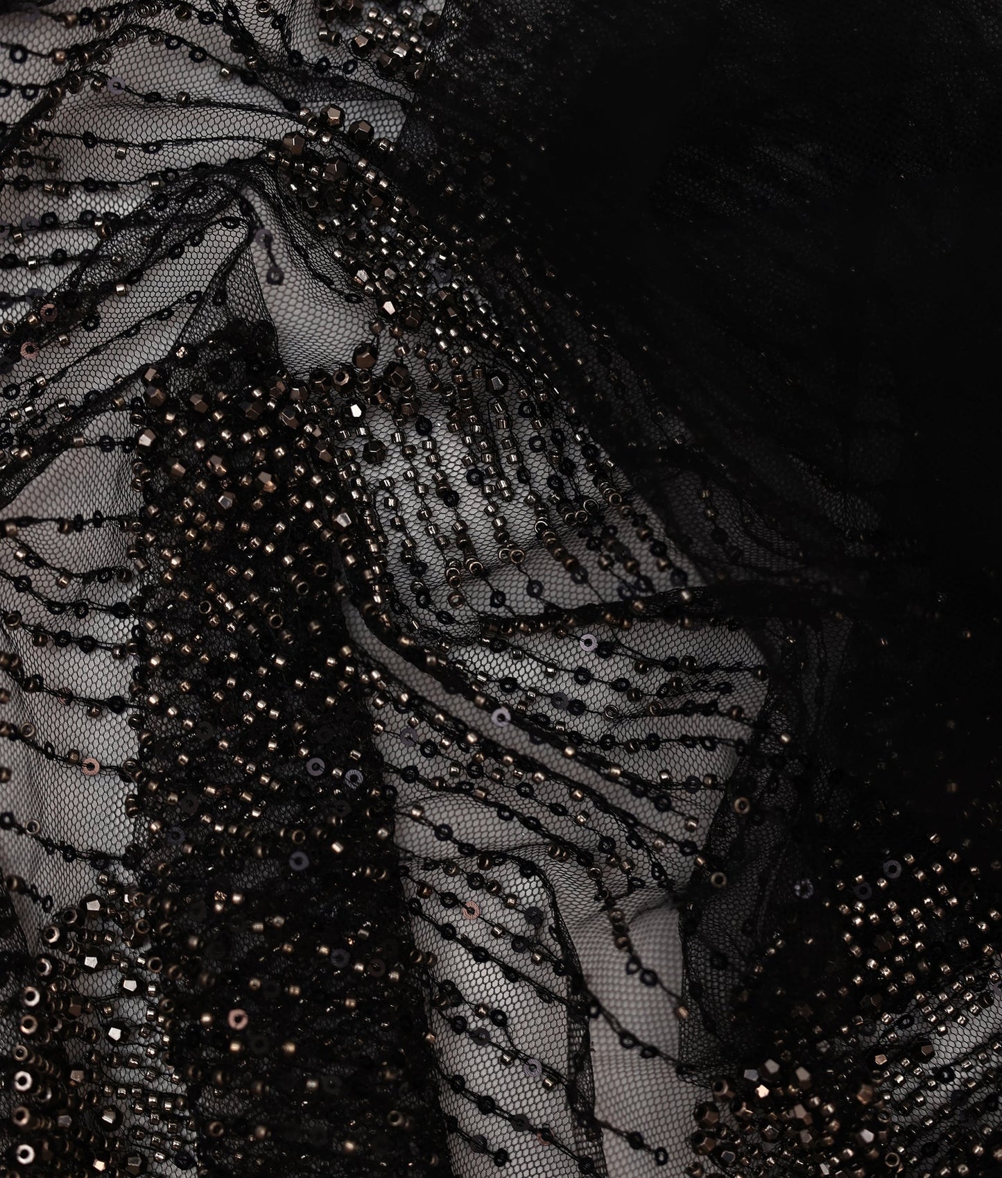 Mikelle Sequins and Beads Threads Embroidery Fabric (N-23DY09160)