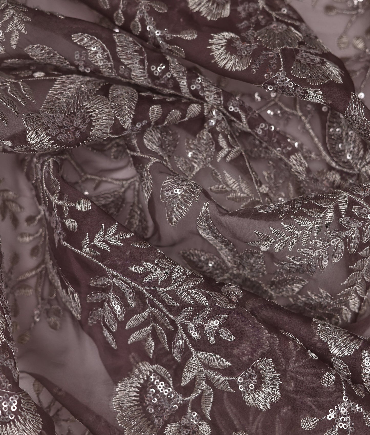 Eva Sequins and Thread Embroidery Fabric