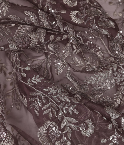 Eva Sequins and Thread Embroidery Fabric