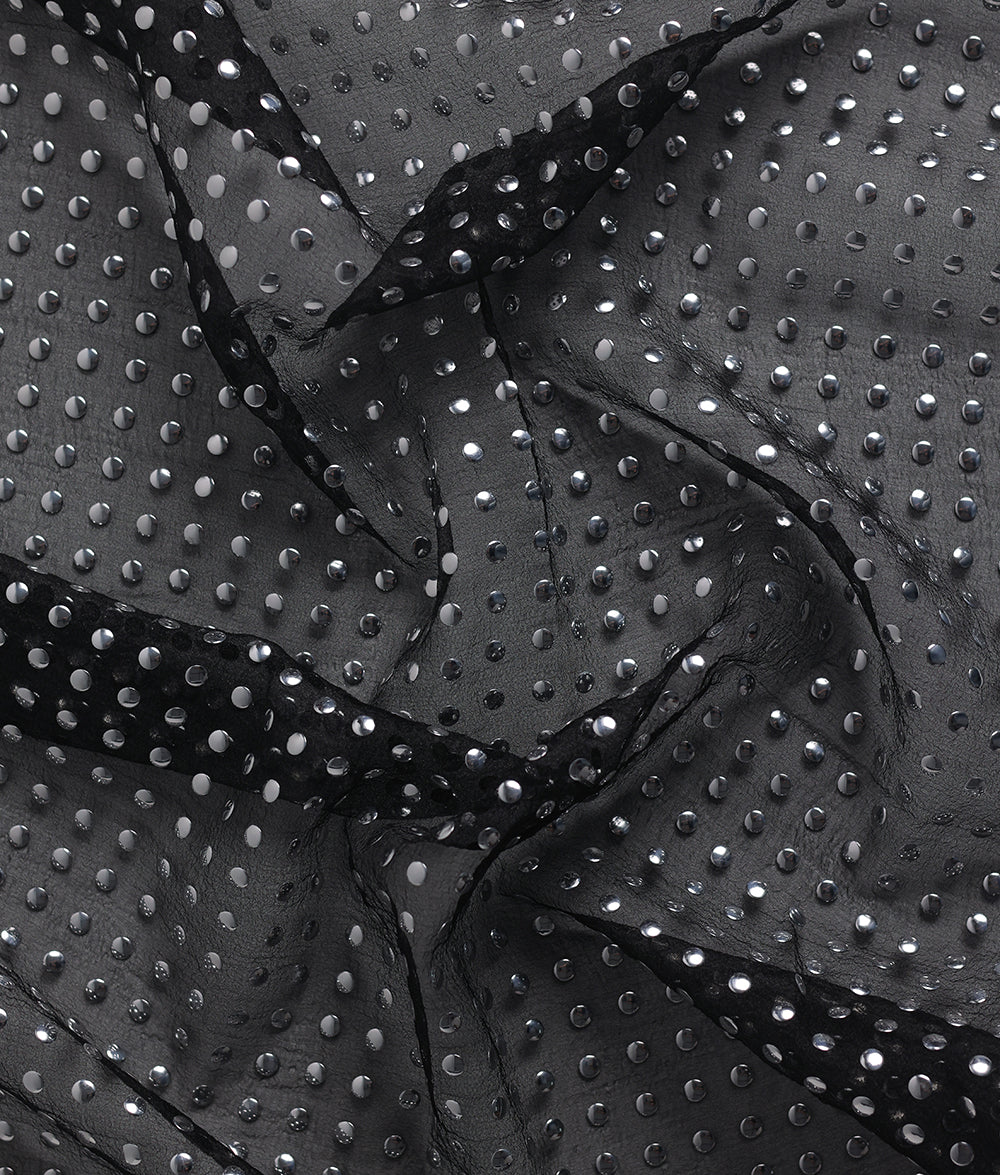 Victoria Transparent Fabric with Metallic Stickons