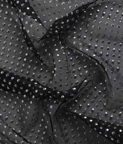 Victoria Transparent Fabric with Metallic Stickons