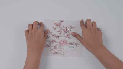 Net Embroidered Delicate Floral Beaded Fabric