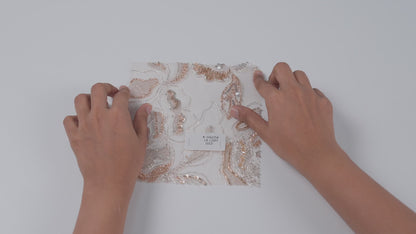 Net Allover Corded Floral Embroidery with Beadwork Fabric