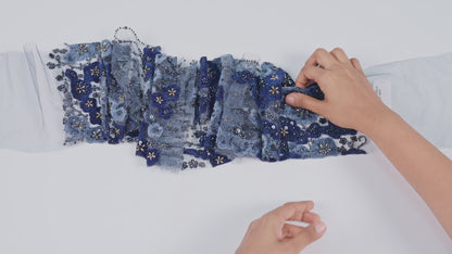 Net Velvet Appliqué Beaded Embroidery Fabric