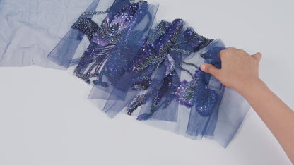 Net Embroidered Floral Cut-Bead & Sequin Fabric